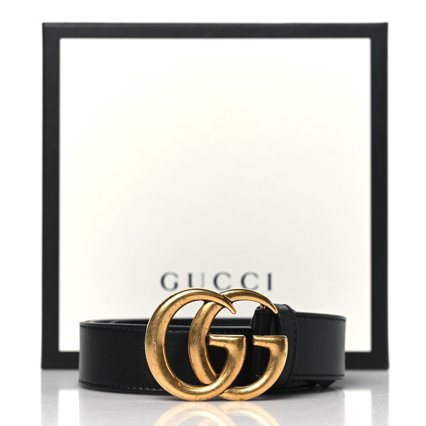 Calfskin Double G 30mm Belt 80 32 Black