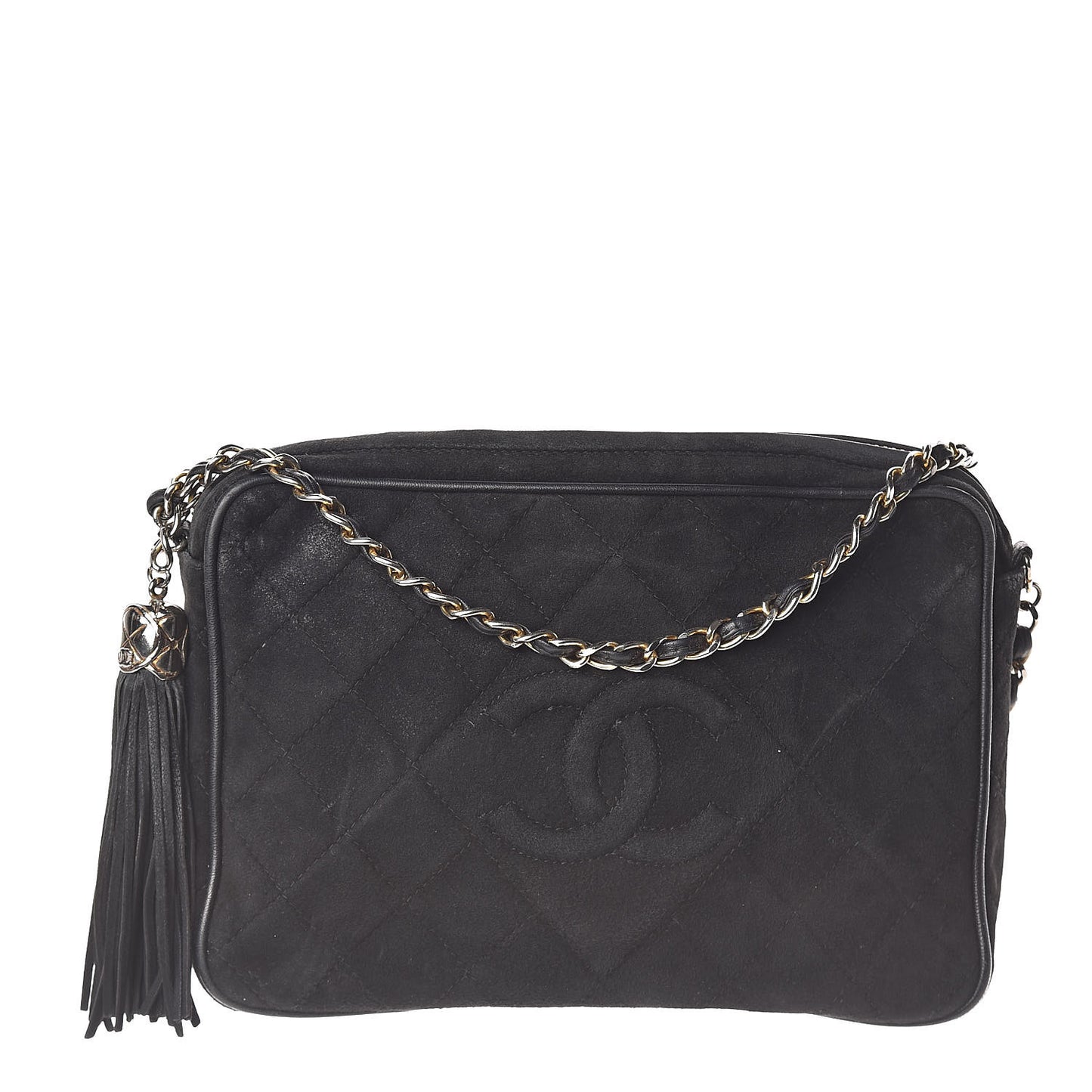 Suede CC Tassel Camera Case Black