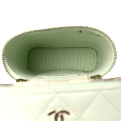 Chanel Caviar Quilted Phone Holder With Chain Light Green 5 of 11
