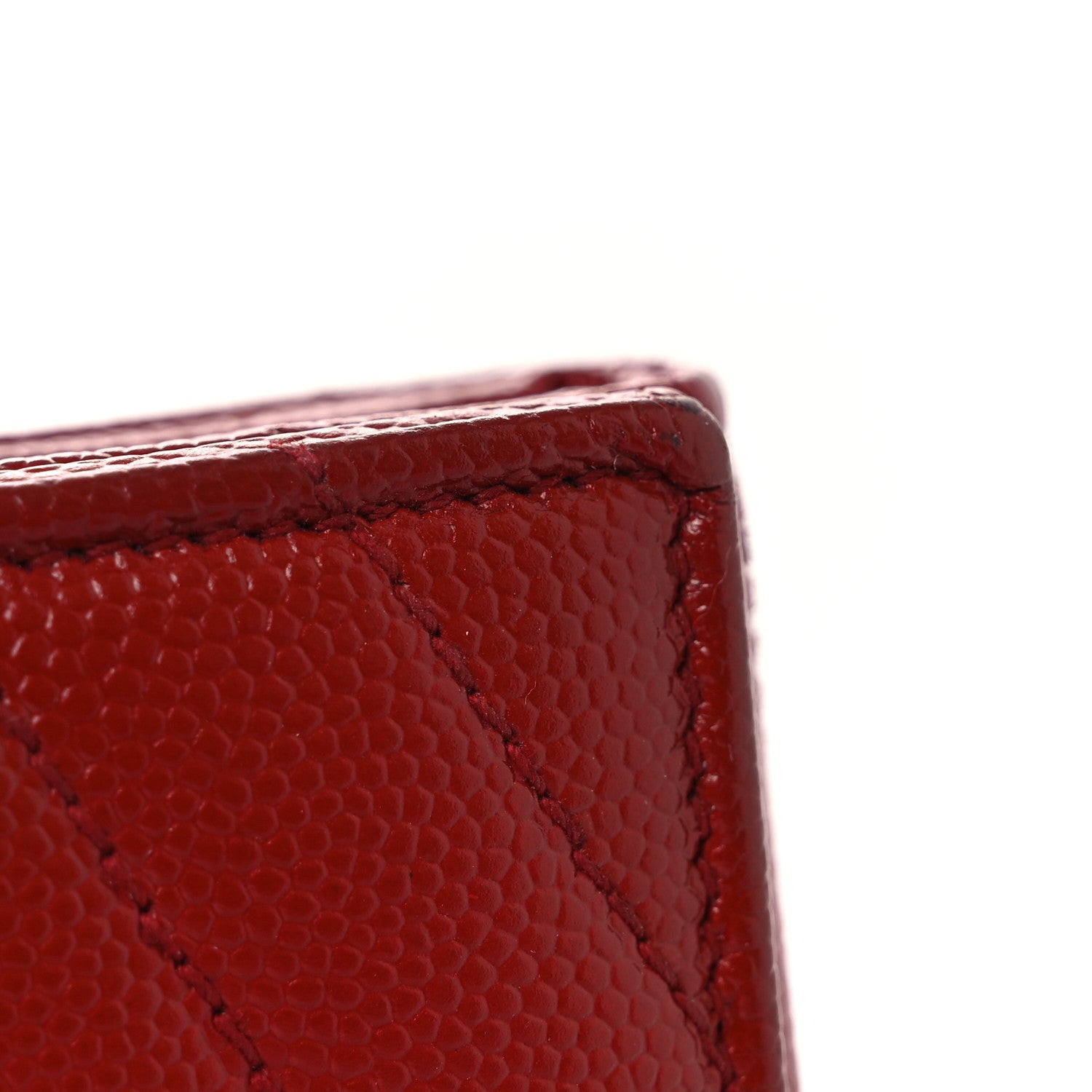 Saint Laurent Grain De Poudre Matelasse Chevron Monogram Compact Wallet Red 9 of 9