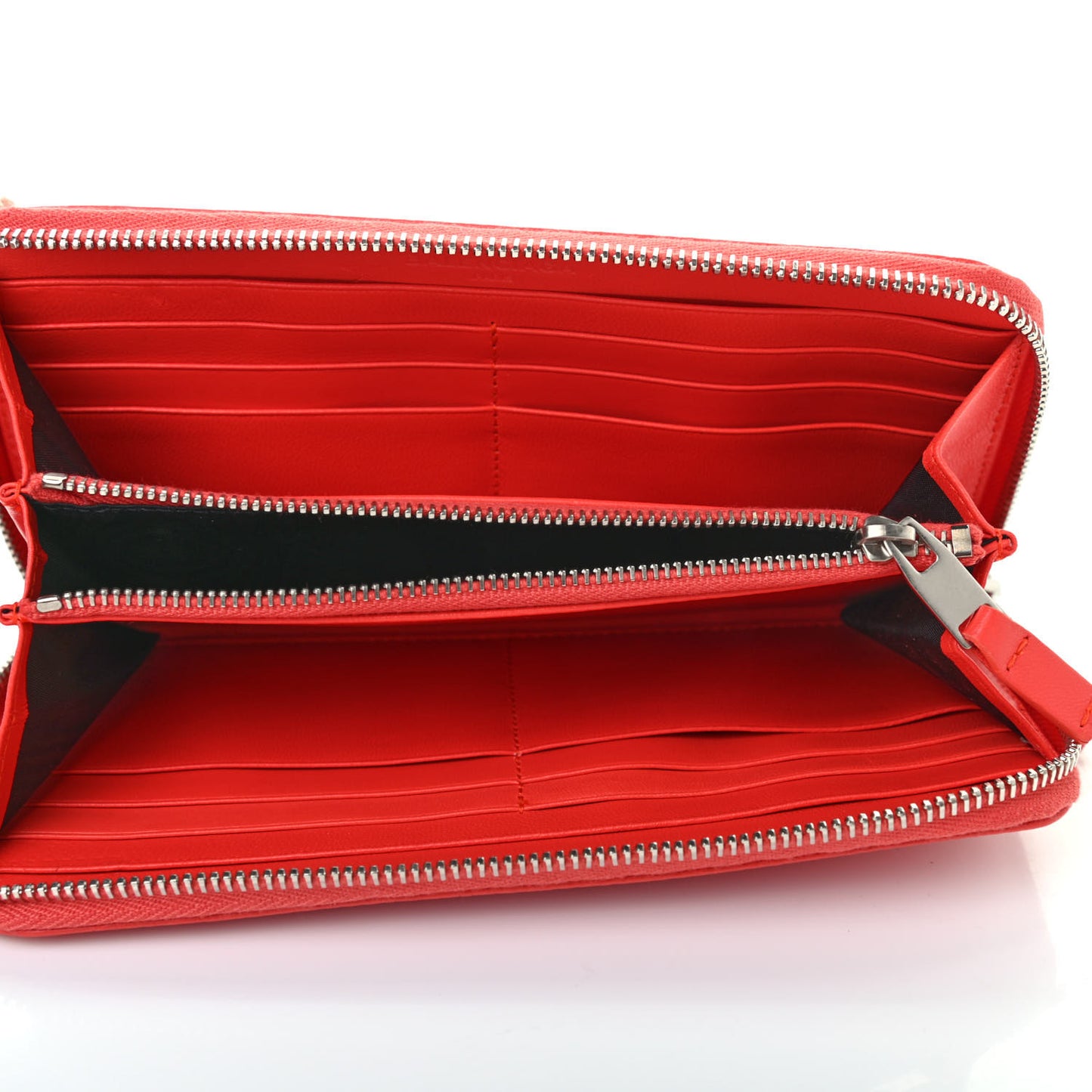 Agneau Arena Nappa Glover Classic Continental Zip Around Wallet Fire Orange