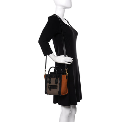 Celine Bullhide Calfskin Nubuck Nano Tri-Color Luggage Khaki 2 of 11