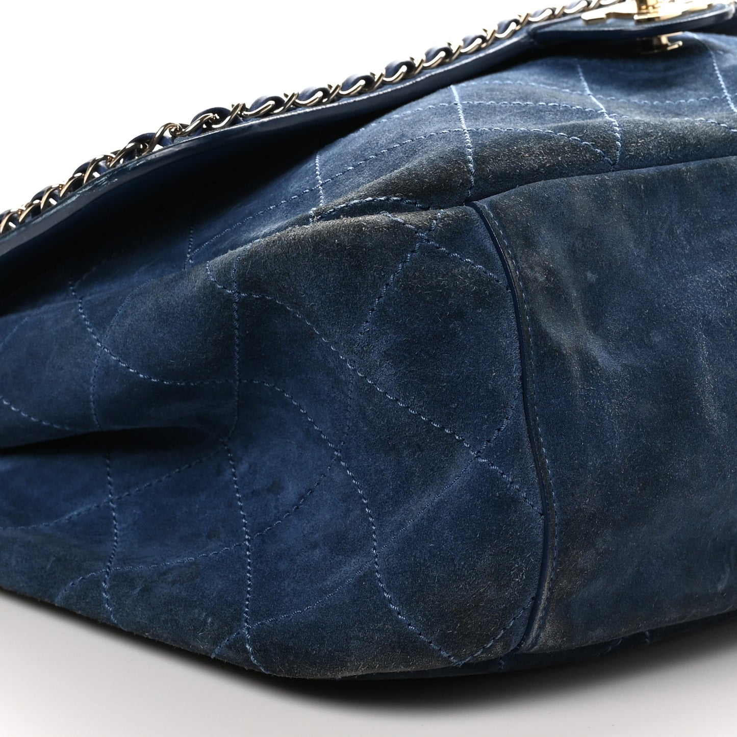 x Pharrell Williams Suede Lambskin XXL Flap Bag Navy