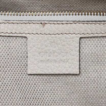 Gucci Dollar Calfskin Large Soho Top Handle Satchel Hibiscus Red Mystic White Blue 6 of 9
