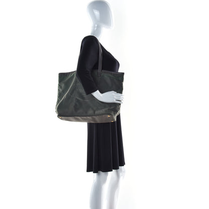 Prada Tessuto Nylon Logo Tote Green 2 of 16