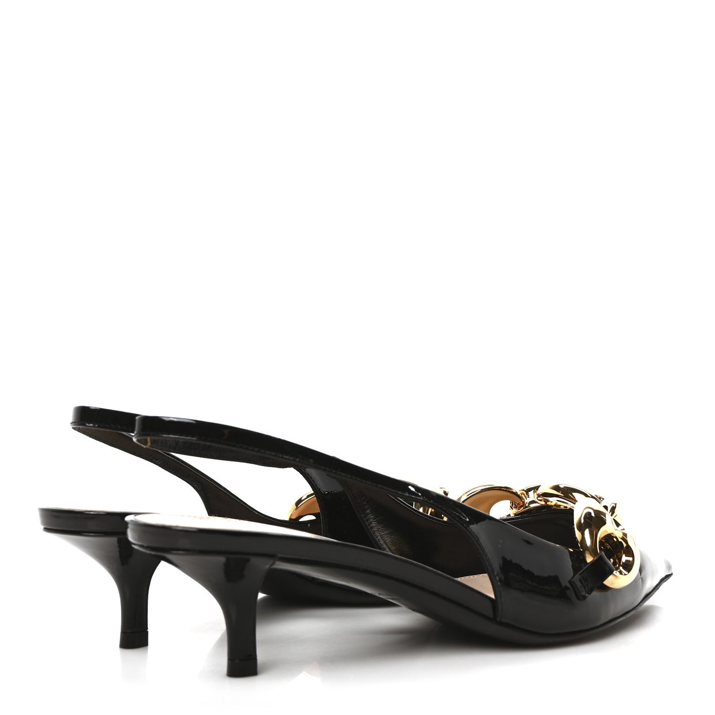 Vernice Crystal Nappa Charlotte Marina Slingback Pumps 36.5 Black