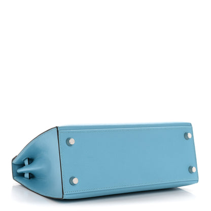 Hermes Madame Calfskin Kelly Sellier 25 Bleu du Nord 4 of 13