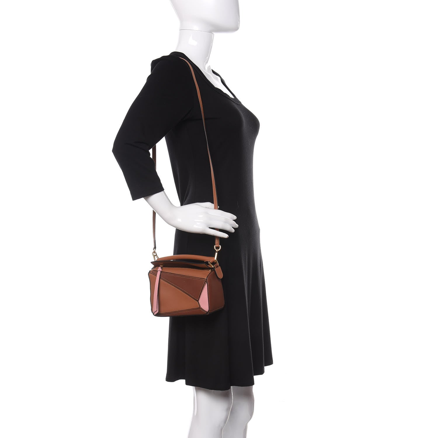 Loewe Calfskin Mini Puzzle Bag Tan Medium Pink 2 of 10