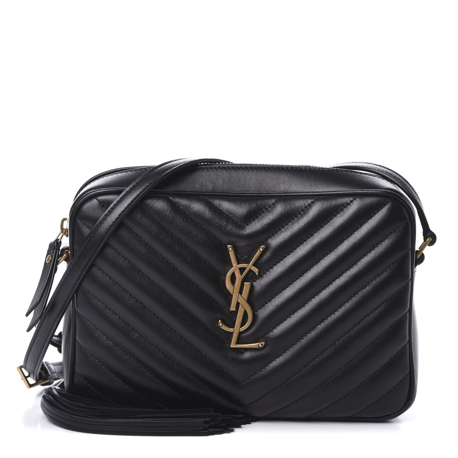 Saint Laurent Calfskin Matelasse Monogram Lou Camera Bag Black 1 of 16