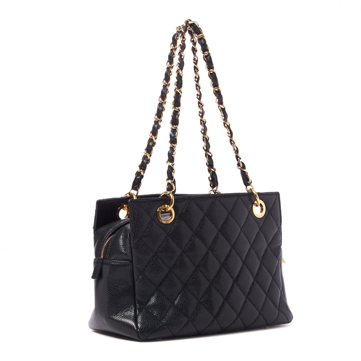Caviar Quilted Petit Timeless Tote PTT Black