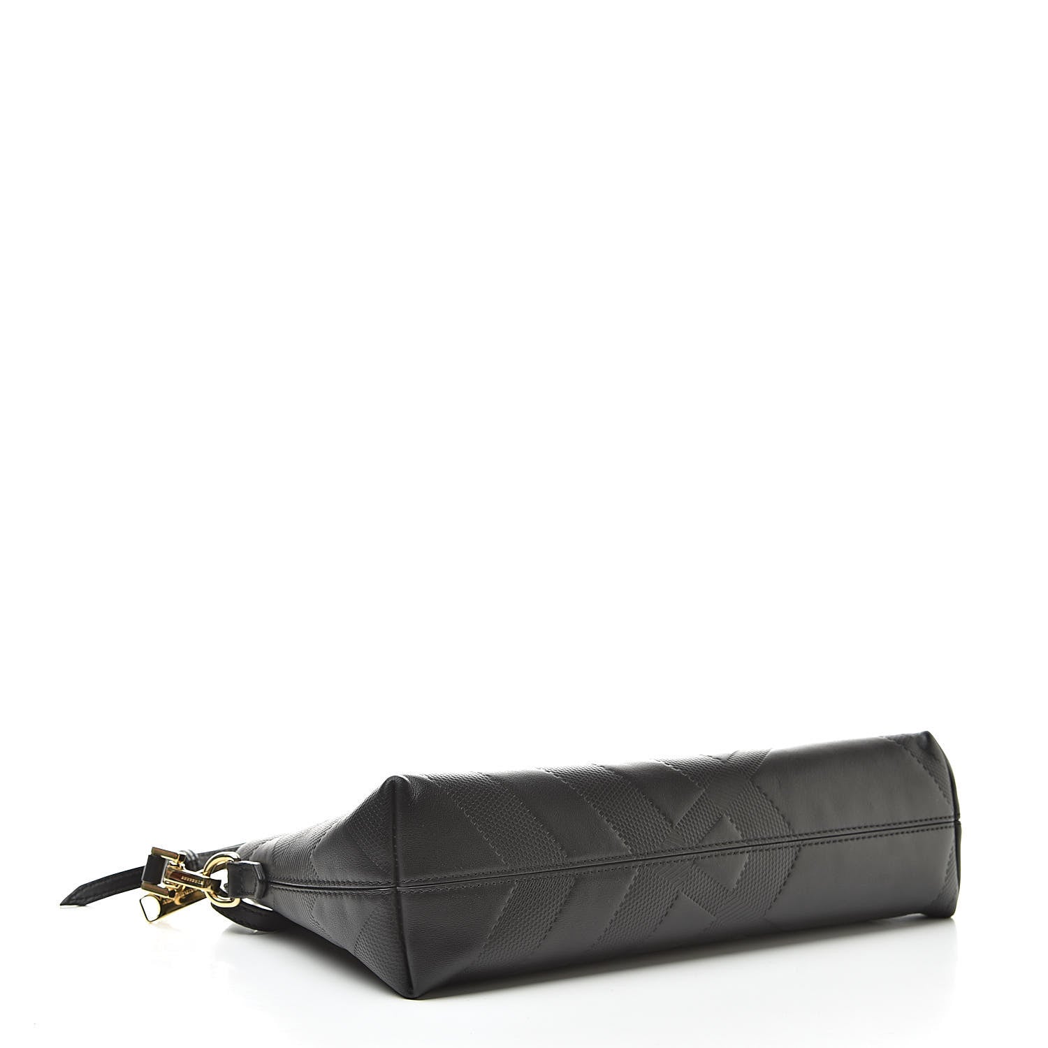 Burberry Calfskin Check Embossed Small Chichester Crossbody Clutch Bag Black 4 of 11