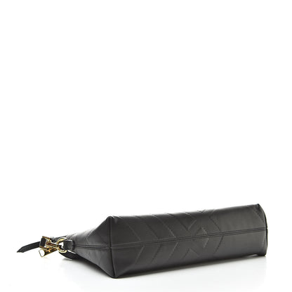 Burberry Calfskin Check Embossed Small Chichester Crossbody Clutch Bag Black 4 of 11