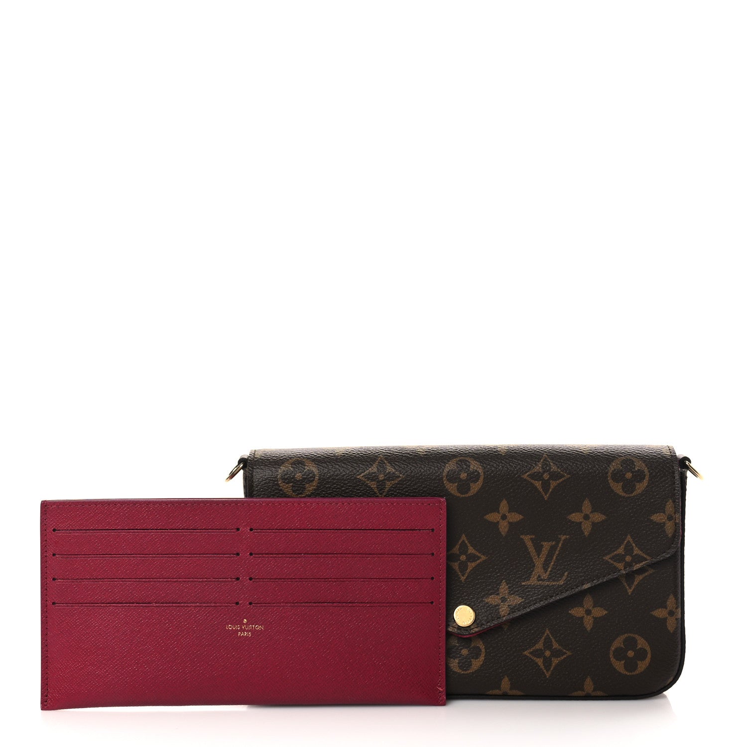 Louis Vuitton Monogram Pochette Felicie Chain Wallet Fuchsia 1 of 9