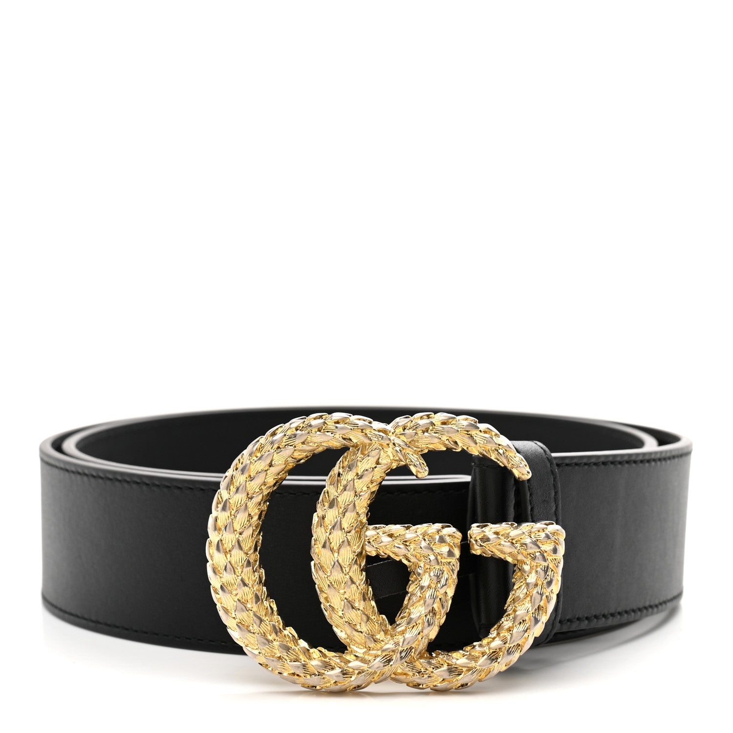 Gucci Moon Calfskin Scales Double G 40mm Belt 90 36 Black 1 of 5