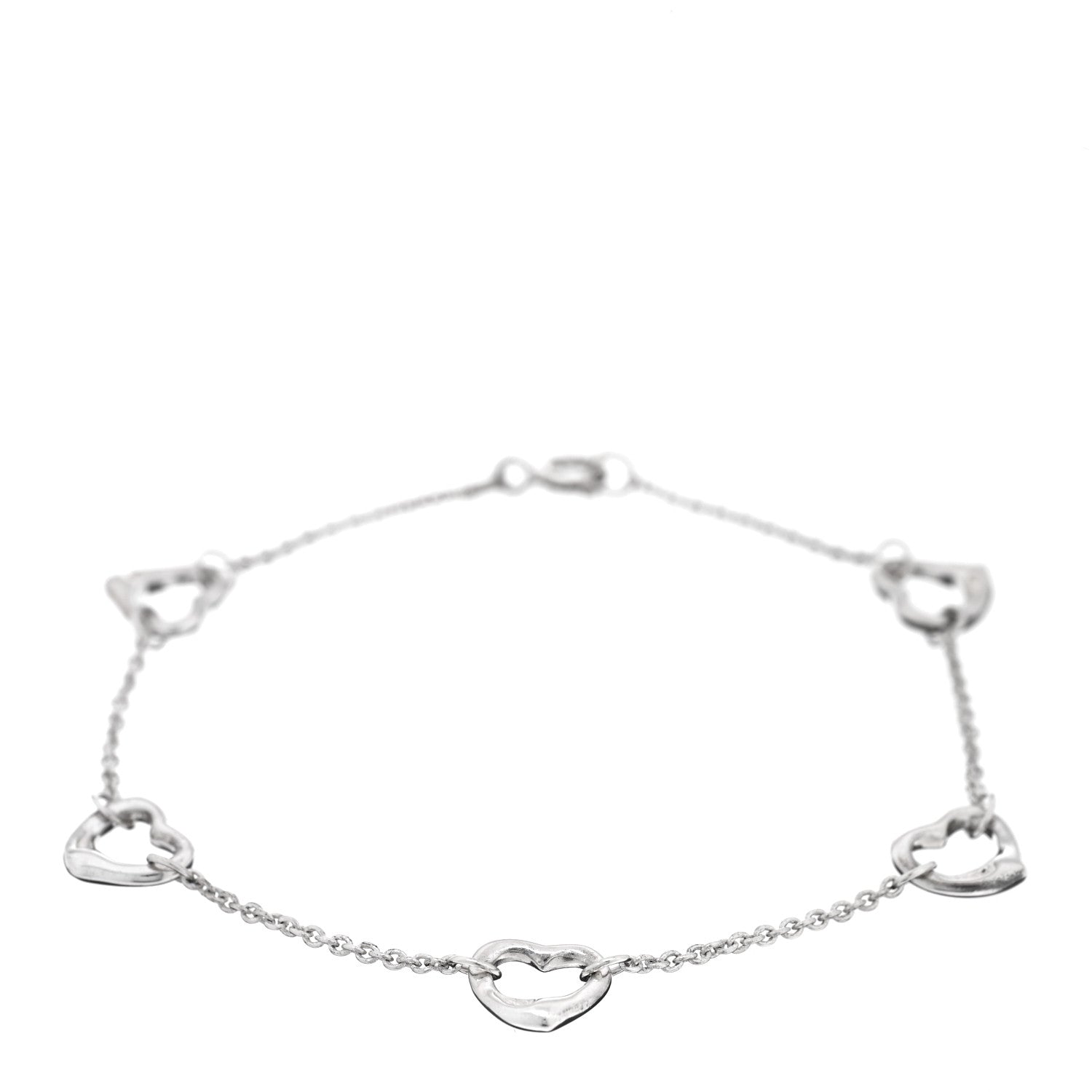 Tiffany Sterling Silver Elsa Peretti Open Heart Bracelet 1 of 4