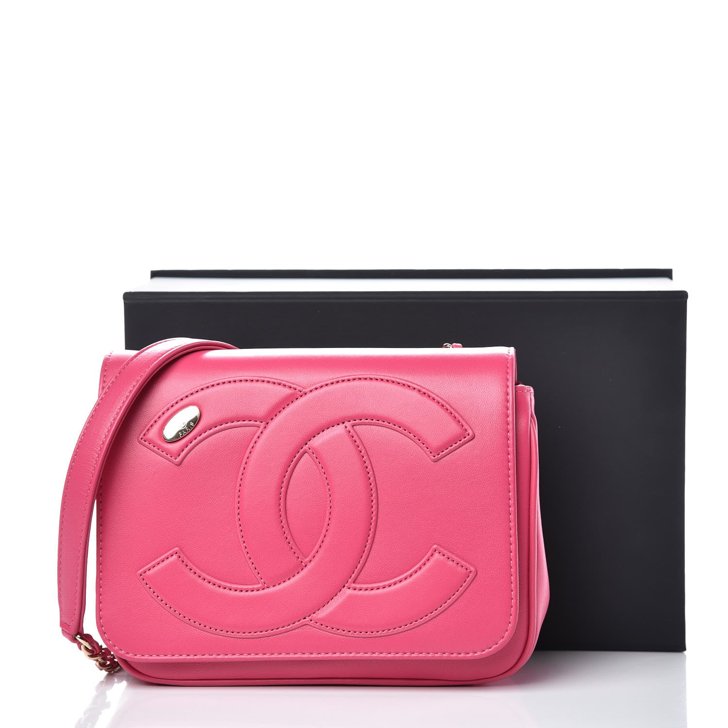 Chanel Lambskin CC Mania Flap Bag Pink 13 of 13