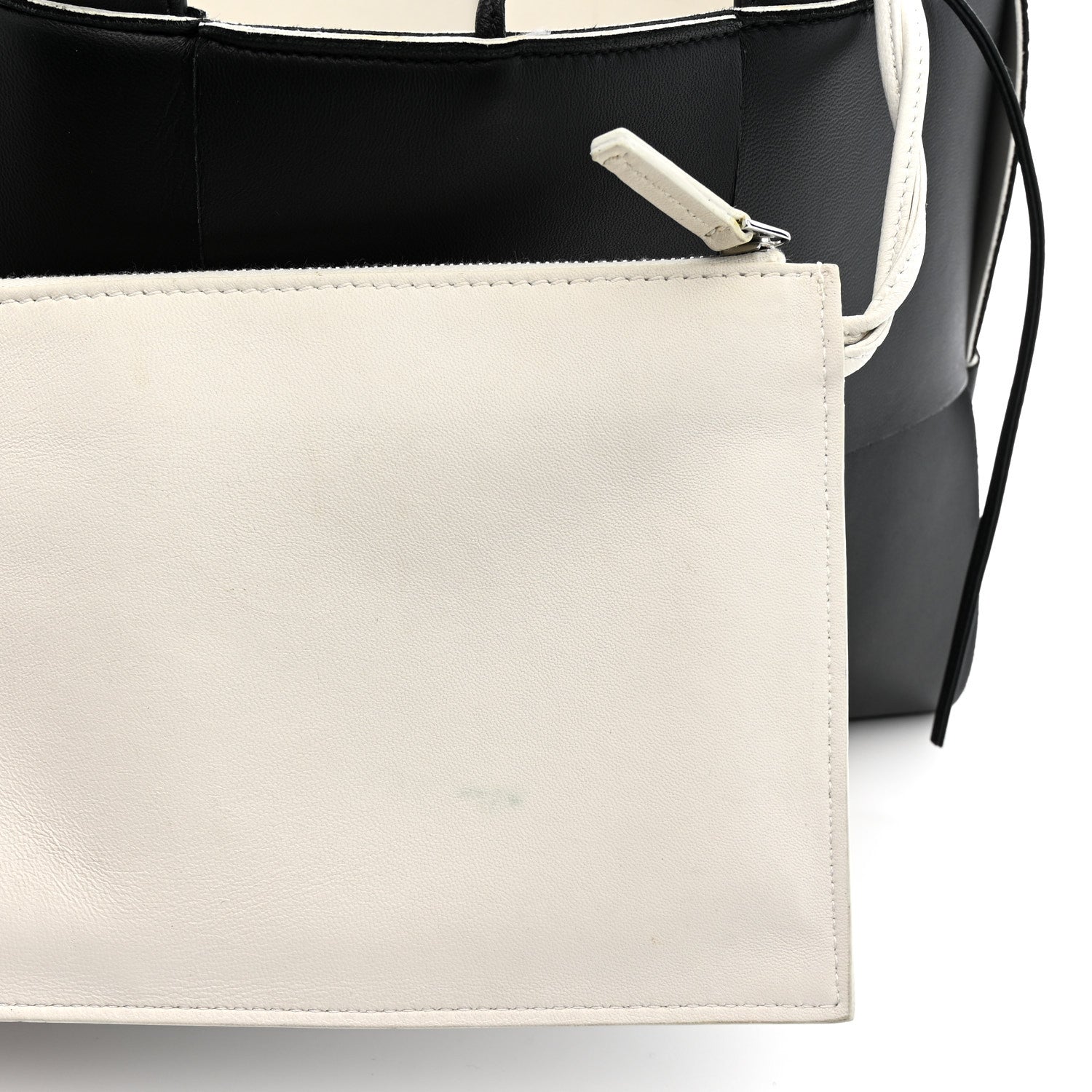 Bottega Veneta Nappa Maxi Intrecciato Small Arco Tote Black White 13 of 14