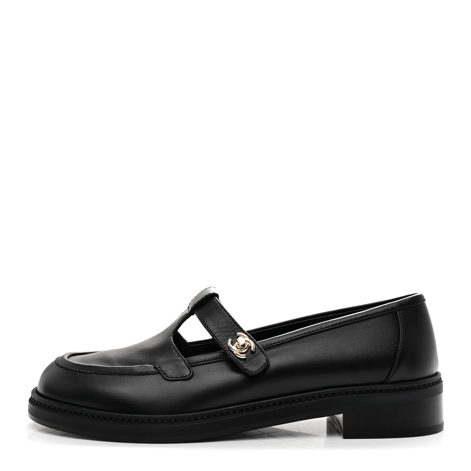 Chanel Calfskin CC Turnlock Moccasin Loafers 40 Black 1 of 10