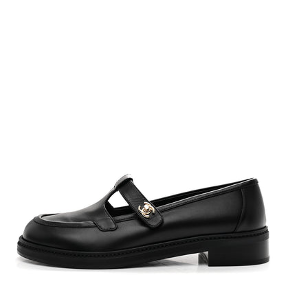 Chanel Calfskin CC Turnlock Moccasin Loafers 40 Black 1 of 10