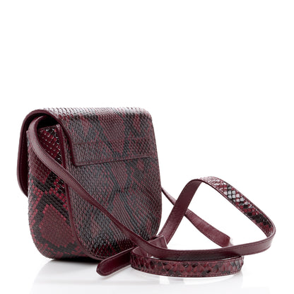 Saint Laurent SAINT LAURENT Snakeskin Small Kaia Satchel Burgundy 2 of 12