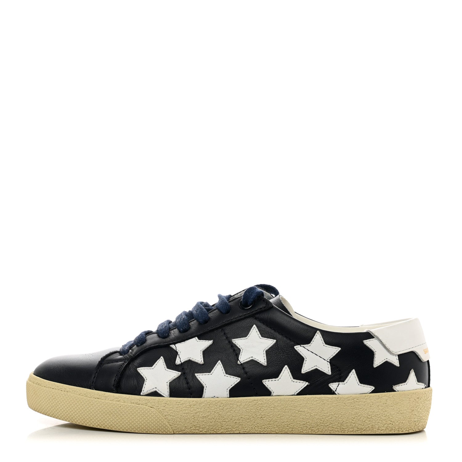 Saint Laurent Calfskin Star Court Sneakers Navy White Optique 36.5 1 of 9