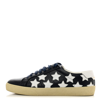 Saint Laurent Calfskin Star Court Sneakers Navy White Optique 36.5 1 of 9