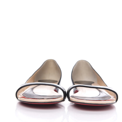 Christian Louboutin Patent Toboggan Peep Toe Ballerina Flats 35.5 Black 2 of 8
