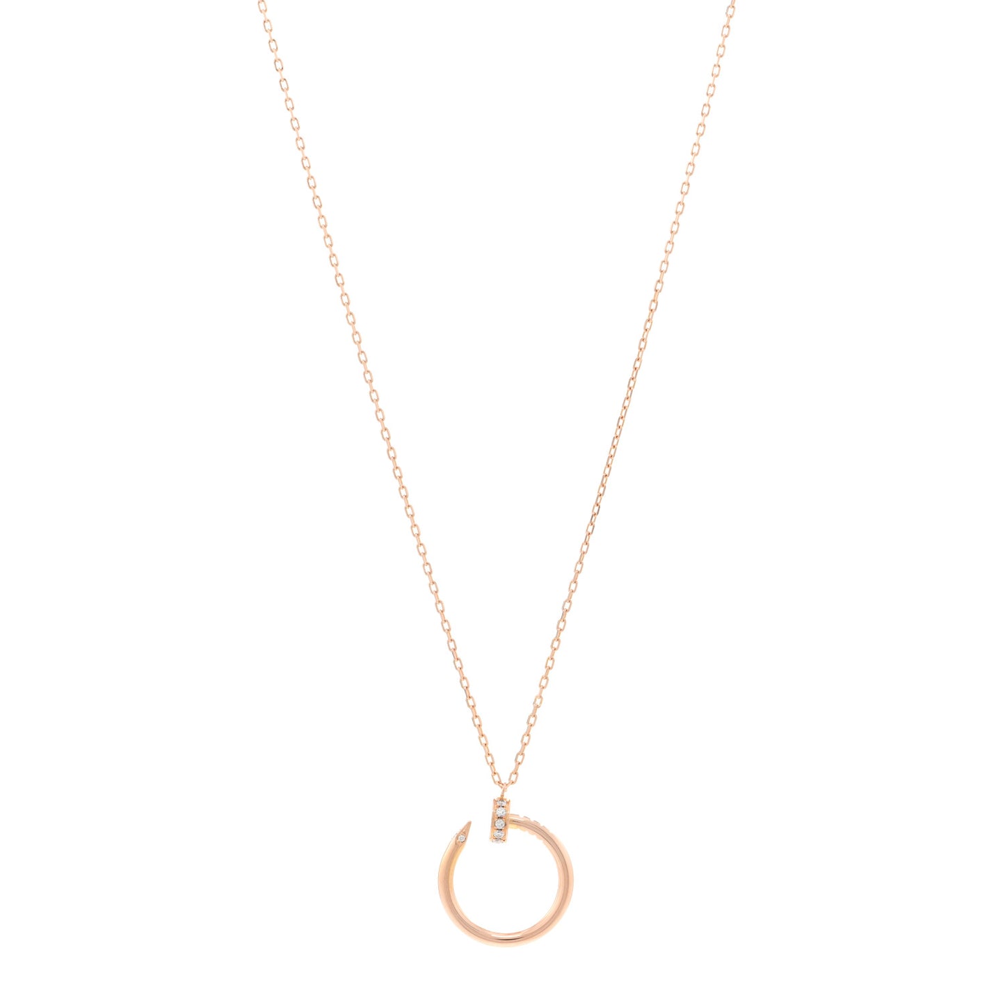 18K Pink Gold Diamond Juste Un Clou Pendant Necklace