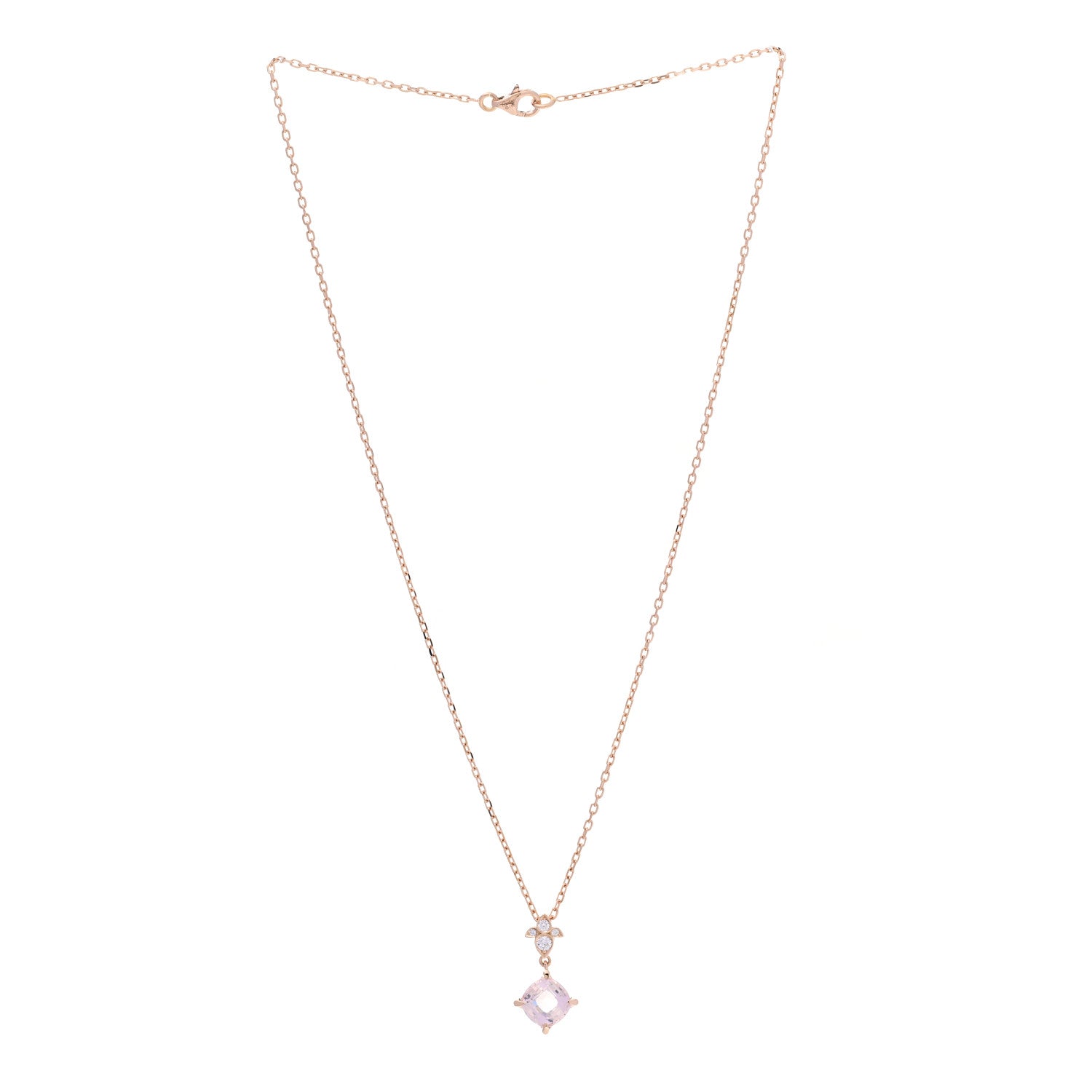 Cartier 18K Pink Gold Diamond Rose Quartz Inde Mysterieuse Pendant Necklace 3 of 5