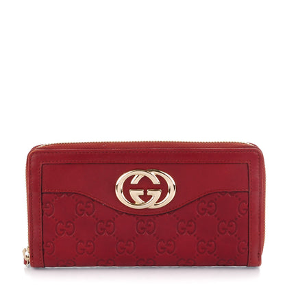 Gucci Guccissima Sukey Zip Around Wallet Red 1 of 8