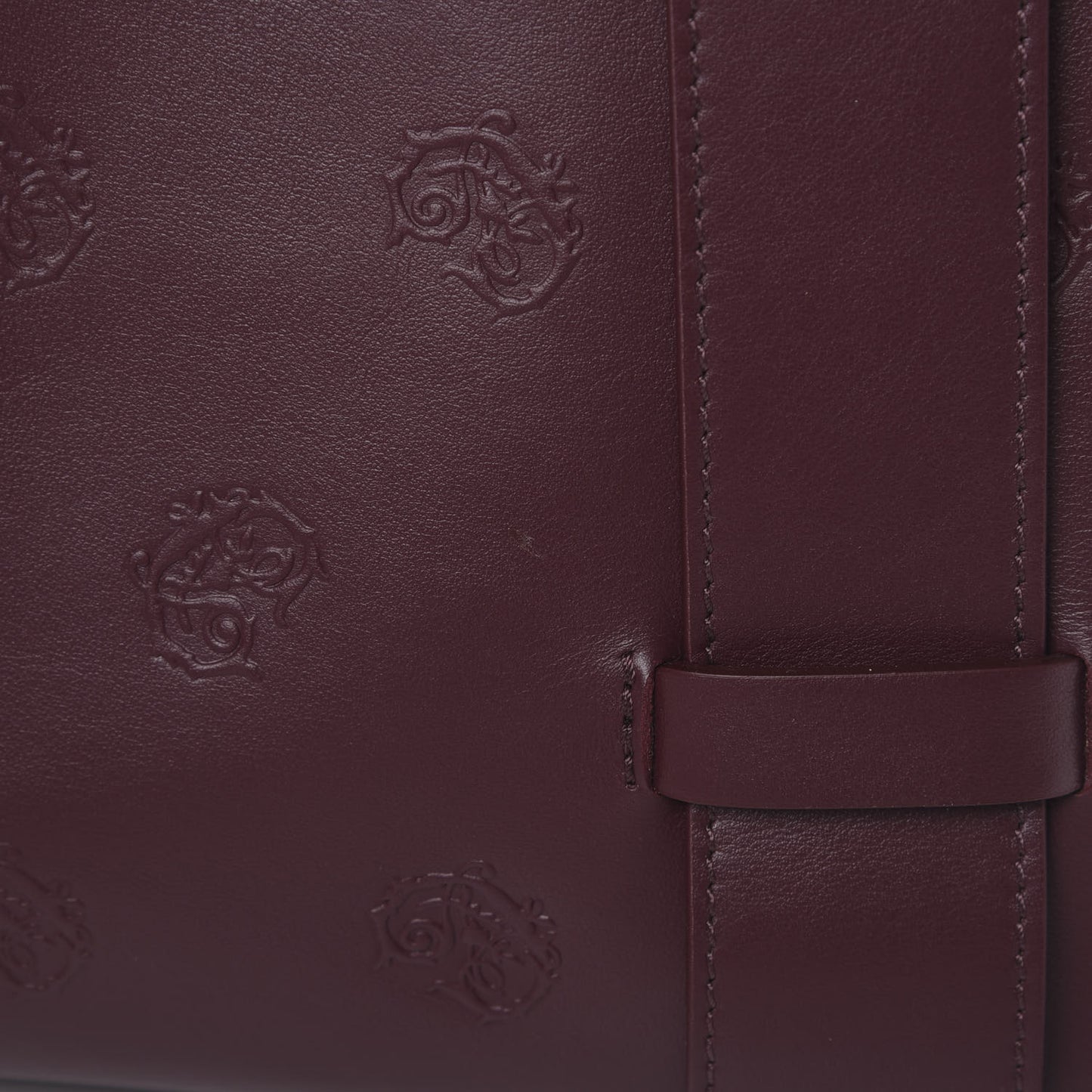 Smooth Calfskin Embossed Tao Zipped Tote Burnt Brown