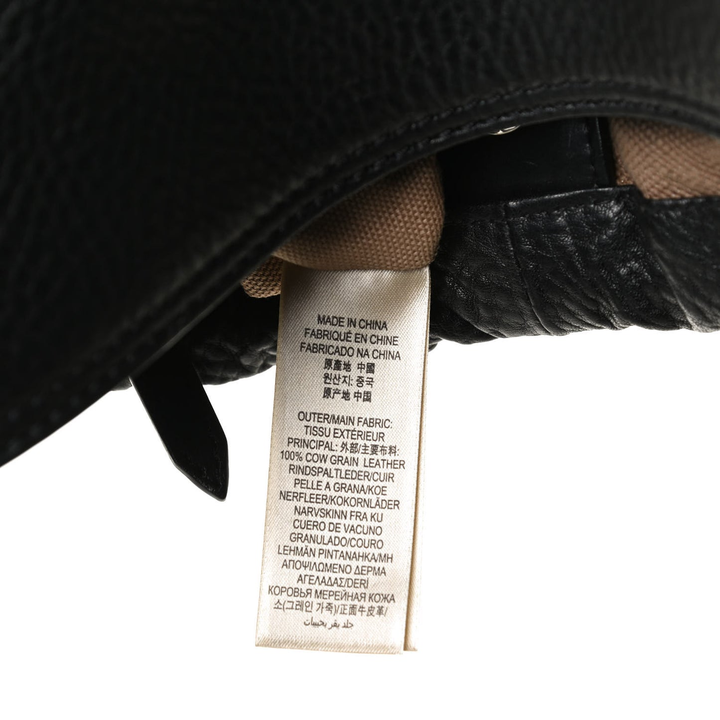 Grainy Calfskin Medium Check Ashby Hobo Black