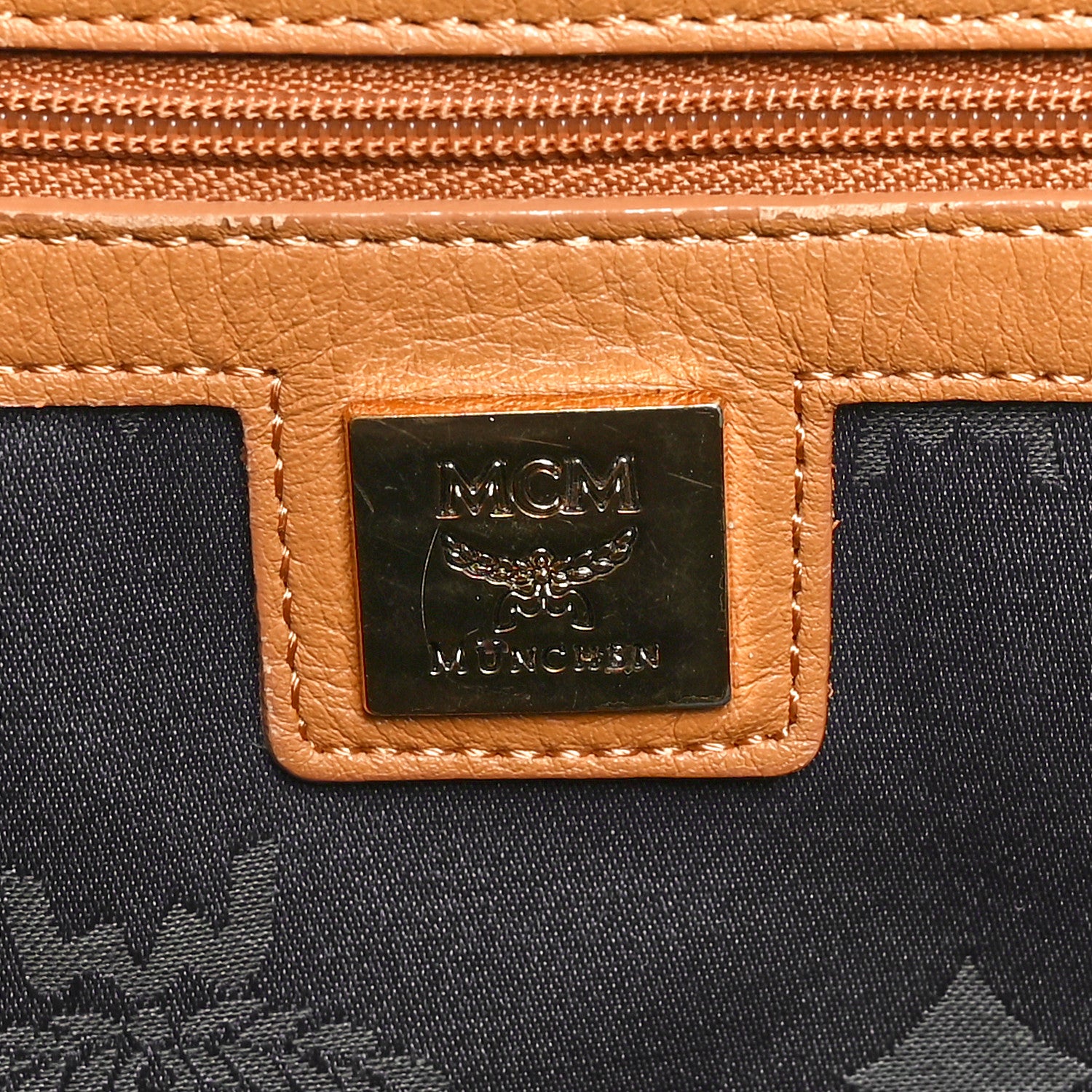 MCM Visetos Studded Medium Stark M Backpack Cognac 7 of 10