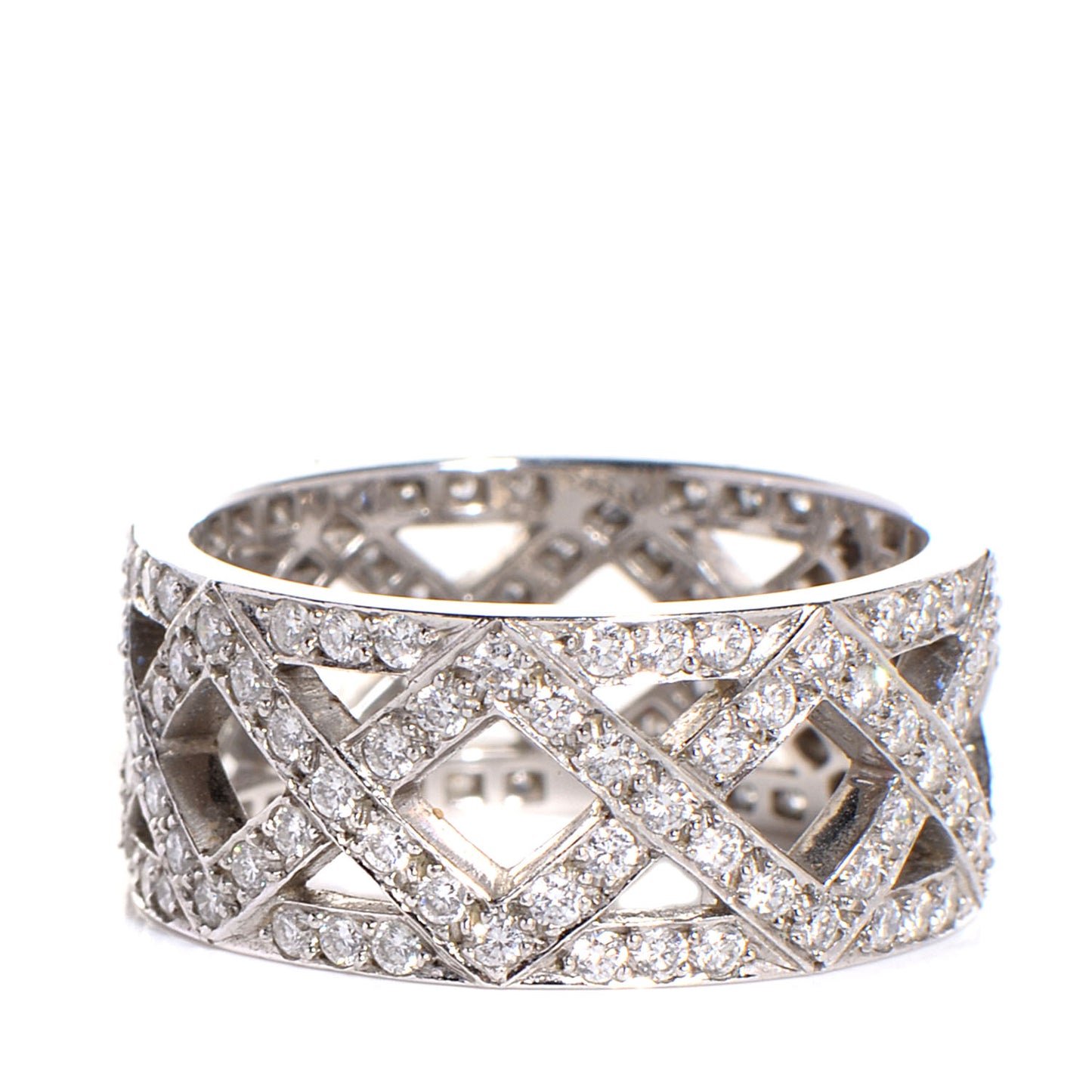 Platinum Diamond Braided Band Ring Size 6