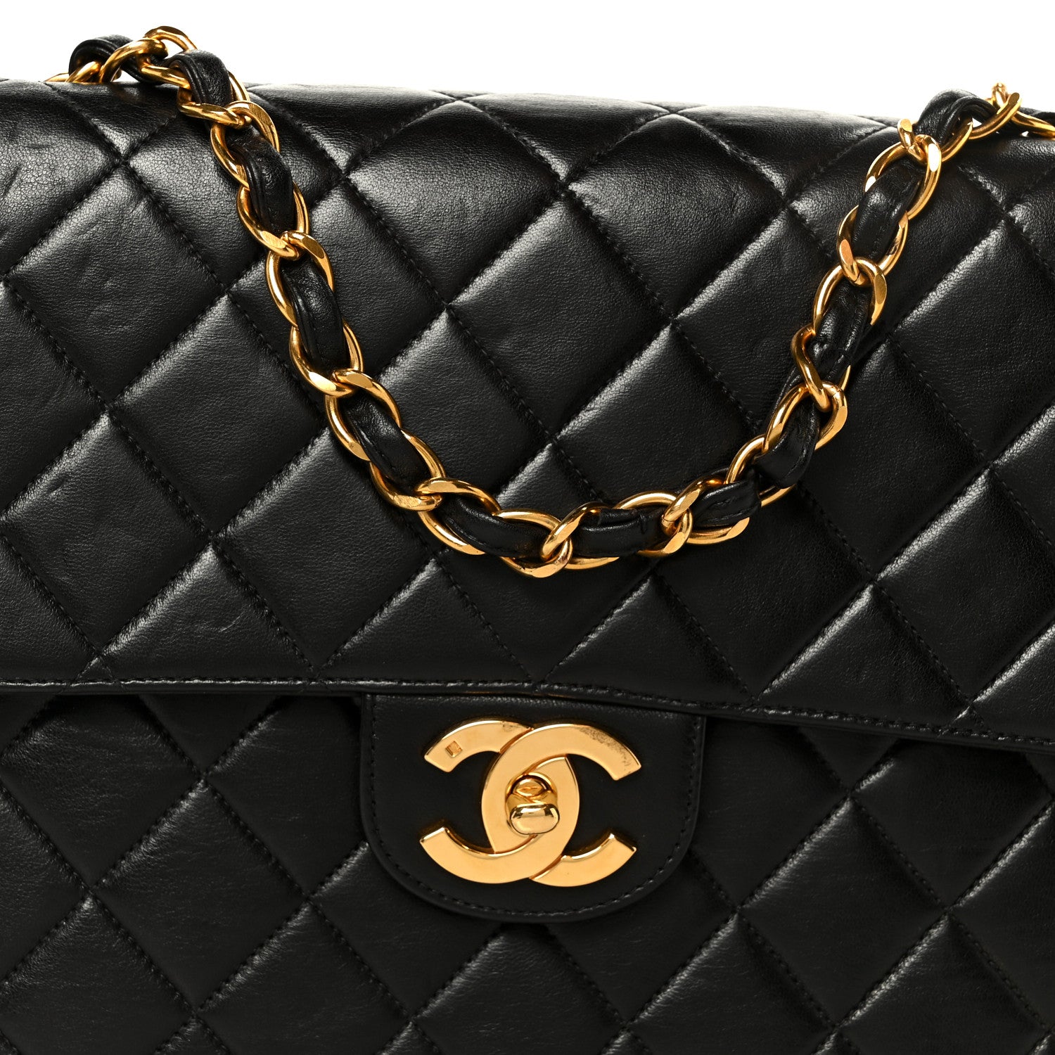 Chanel Lambskin Quilted Jumbo Single Flap Black 10 of 12