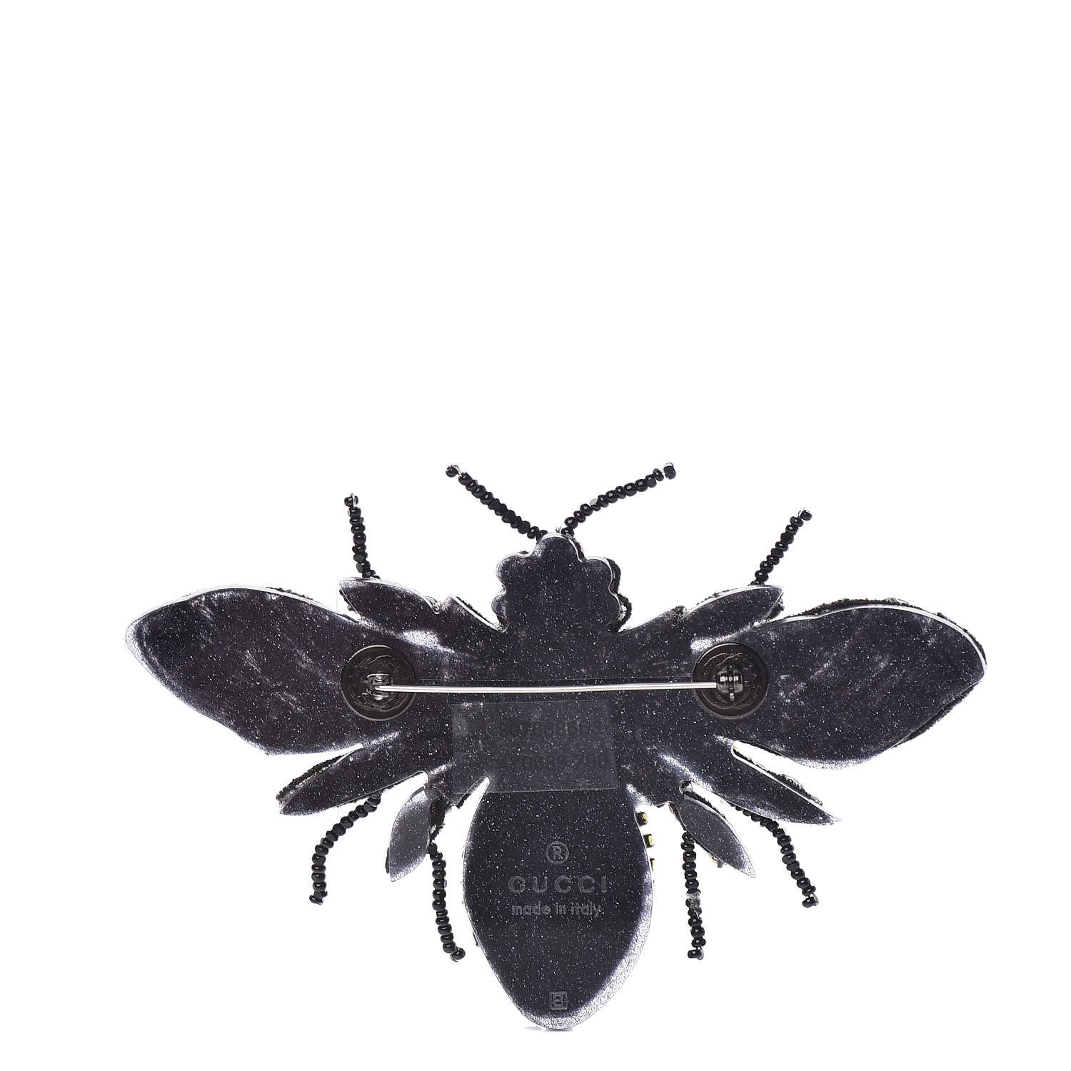 Gucci Metal Crystal Bee Brooch Black Yellow 3 of 7