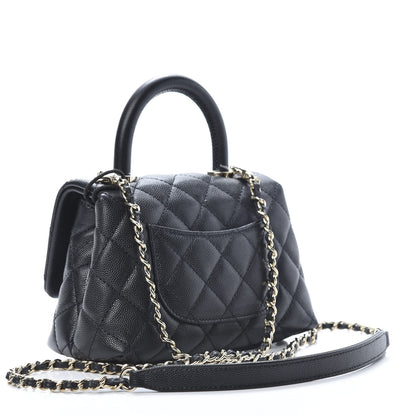 Chanel Caviar Quilted Extra Mini Coco Handle Flap Black 3 of 11
