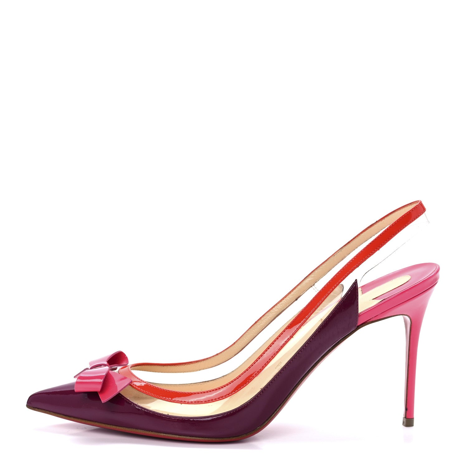Christian Louboutin Patent PVC Suspenodo 85 Slingbacks 40 Eveque 1 of 8