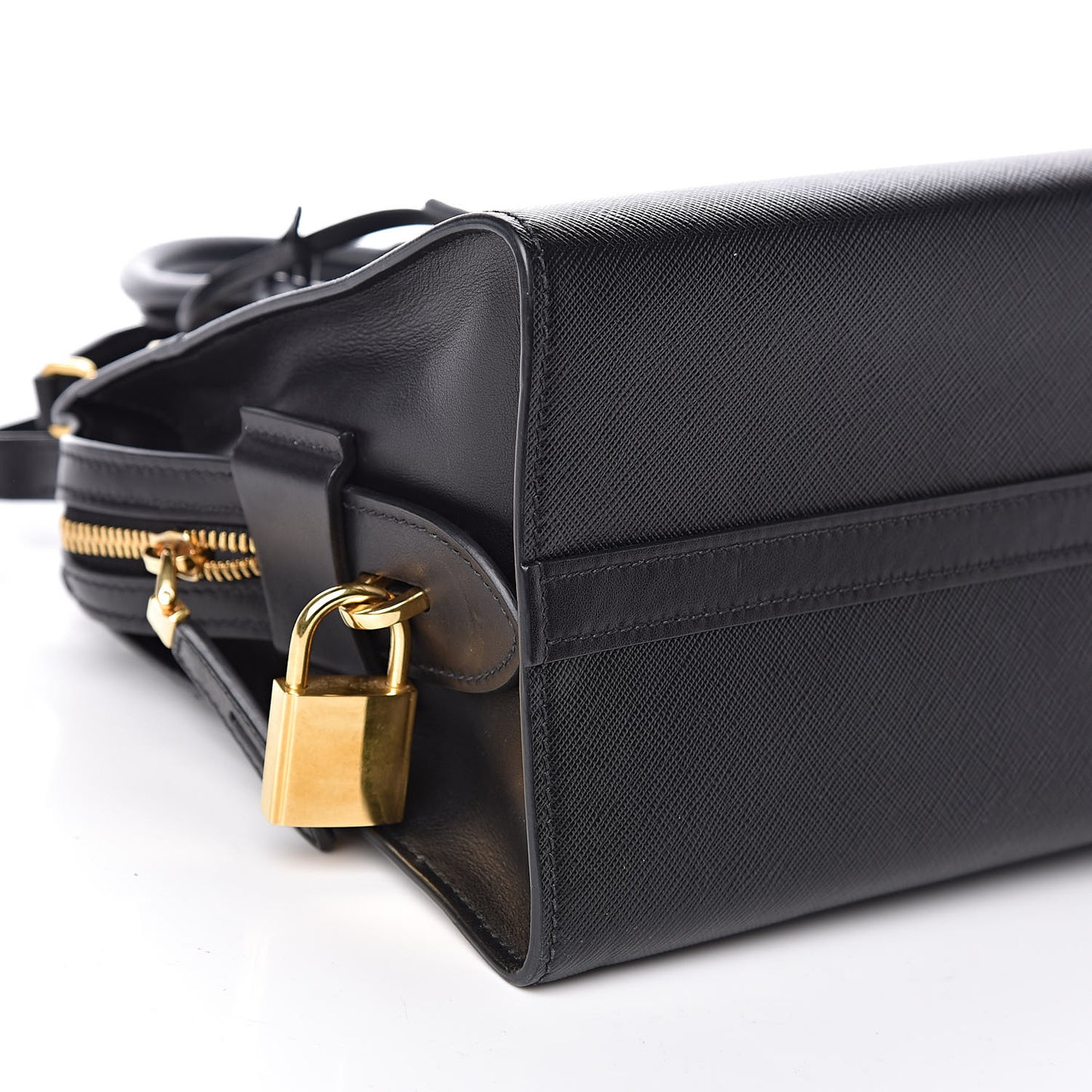 Saffiano City Calfskin Small Esplanade Tote Black