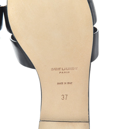 Saint Laurent Calfskin Tribute 05 Slide Sandals 37 Black 7 of 13