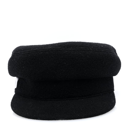 Hermes Wool Cashmere Womens Casquette Giulietta Cabourg Cliquetis Cap 56 Black 3 of 8