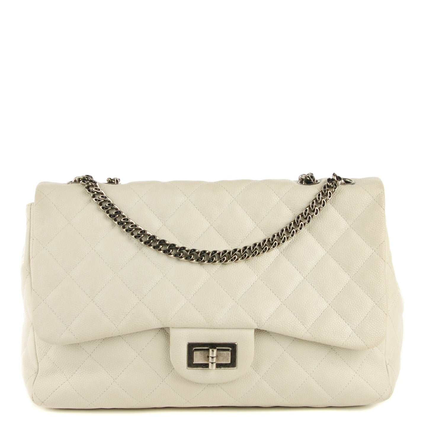 Caviar Quilted Reissue Flap 227 White