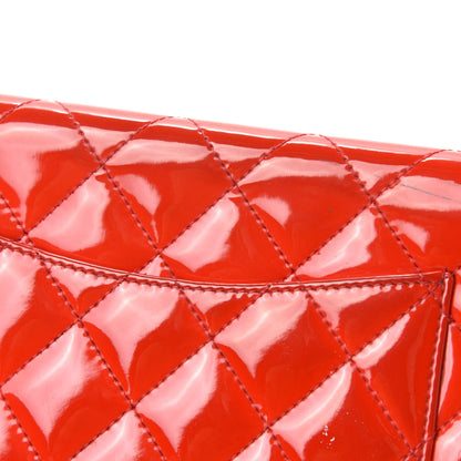 Chanel Patent Quilted Wallet On Chain WOC Red 9 of 14