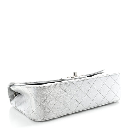 Chanel Metallic Caviar Quilted Medium CC Slide Flap Silver 4 of 11