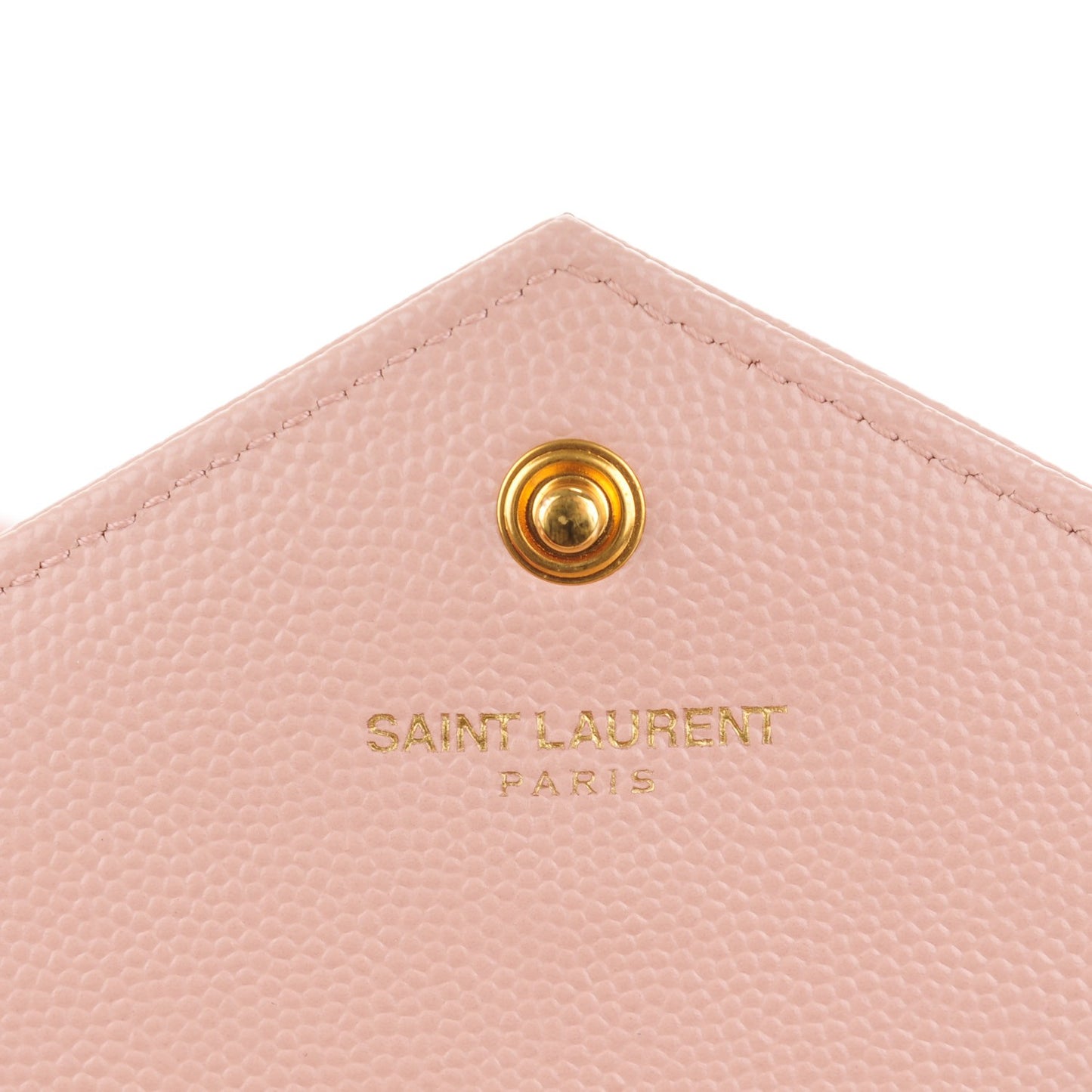Grain De Poudre Matelasse Chevron Monogram Envelope Chain Wallet Pale Pink
