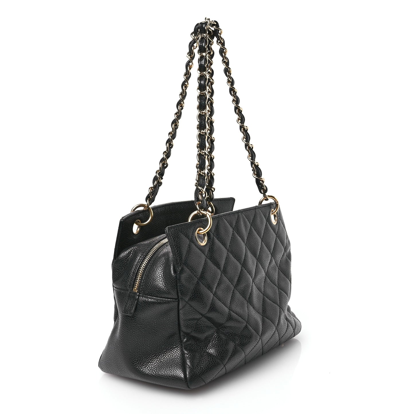 Caviar Quilted Petit Timeless Tote PTT Black