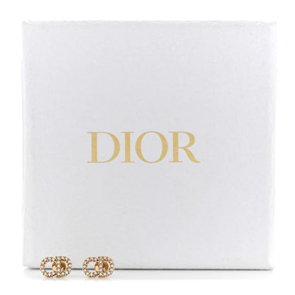Christian Dior Crystal Clair D Lune Earrings Gold 4 of 4
