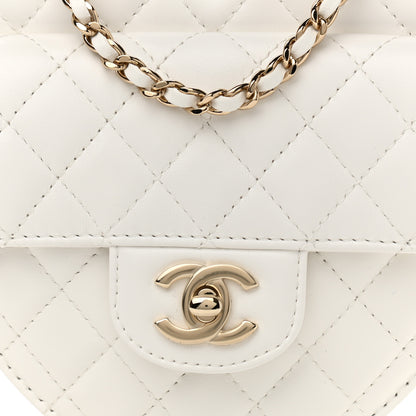 Chanel Lambskin Quilted CC In Love Heart Bag White 8 of 11