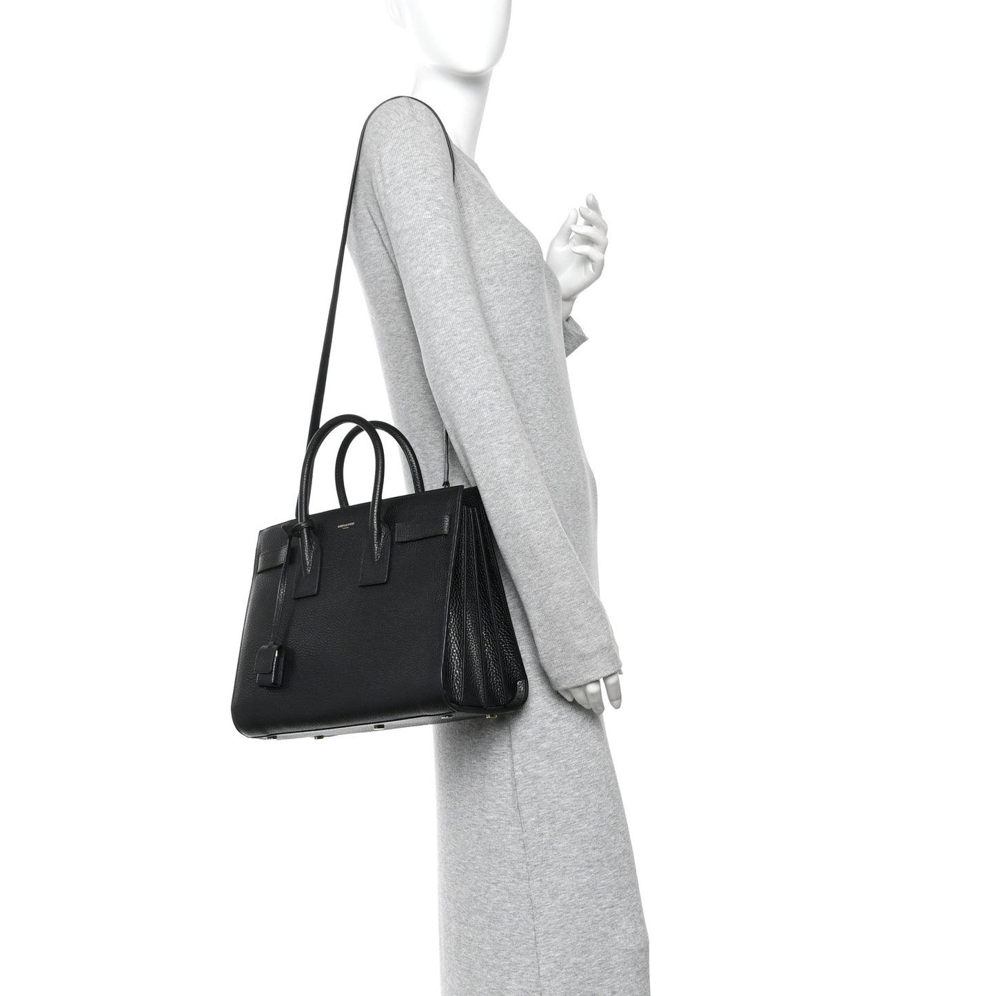 Grained Calfskin Small Sac De Jour Black