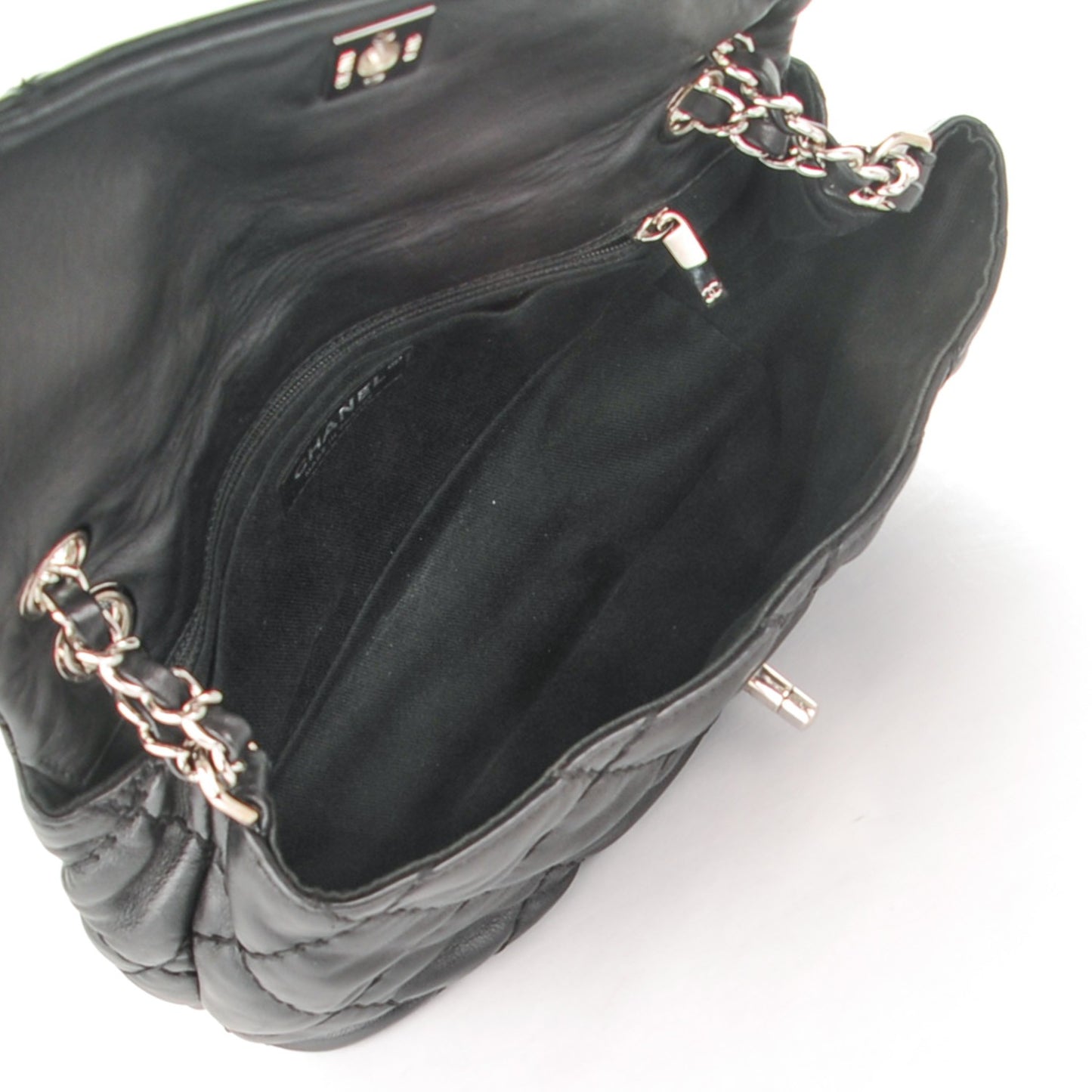 Calfskin Quilted Small Love Me Tender Flap Black